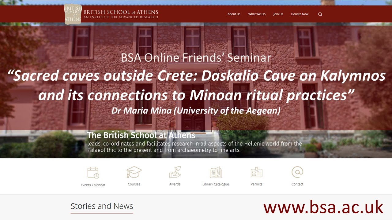 Dr Maria Mina , “Daskalio Cave on Kalymnos and its connections to Minoan ritual practices”