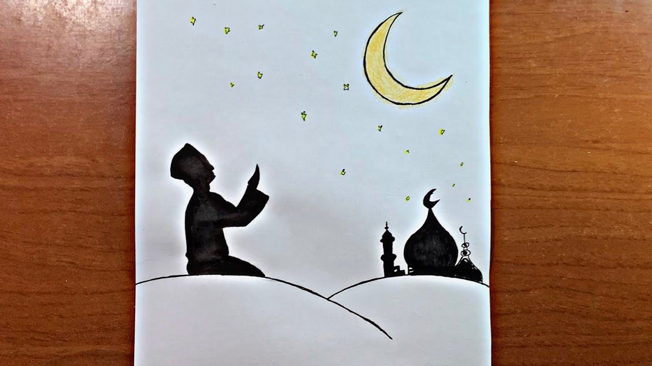 رسم رمضاني سهل | تعليم رسم سهل جدا للمبتدئين