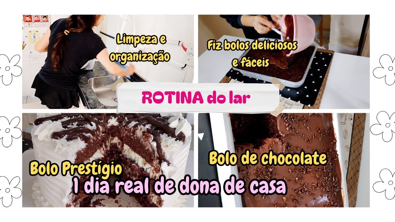 UM DIA REAL DE DONA DE CASA | FIZ BOLO PRESTÍGIO | FIZ BOLO DE CHOCOLATE COM GANACHE
