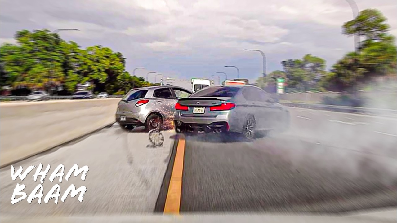 BAD BMW DRIVER CAUSES INSANE HIGHWAY CRASH | DASHCAM STORIES 154