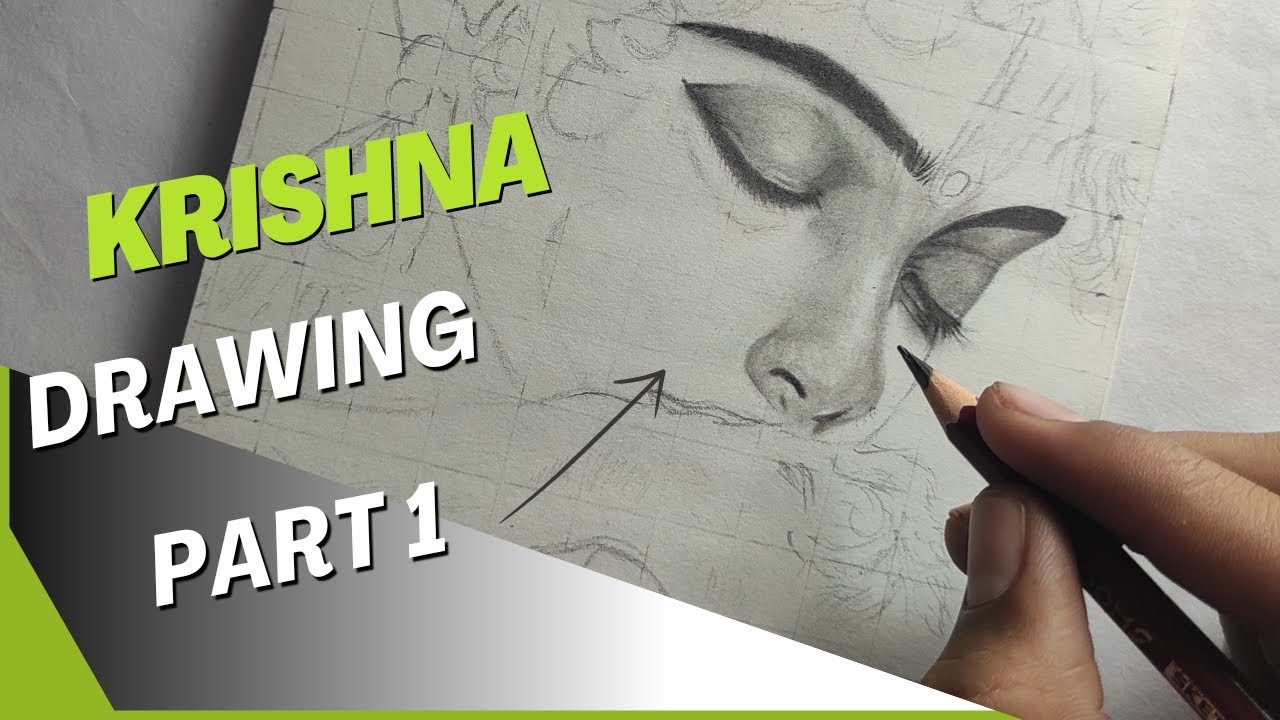 👉 “Krishna Realistic Drawing 😳 Part 1 | Eyes Drawing 🔥” #drawing #krishna
