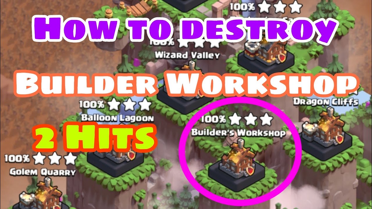 Builder Workshop ( level 4 ) Down by 2 hits / How to down Builder Workshop by 2 Hits
