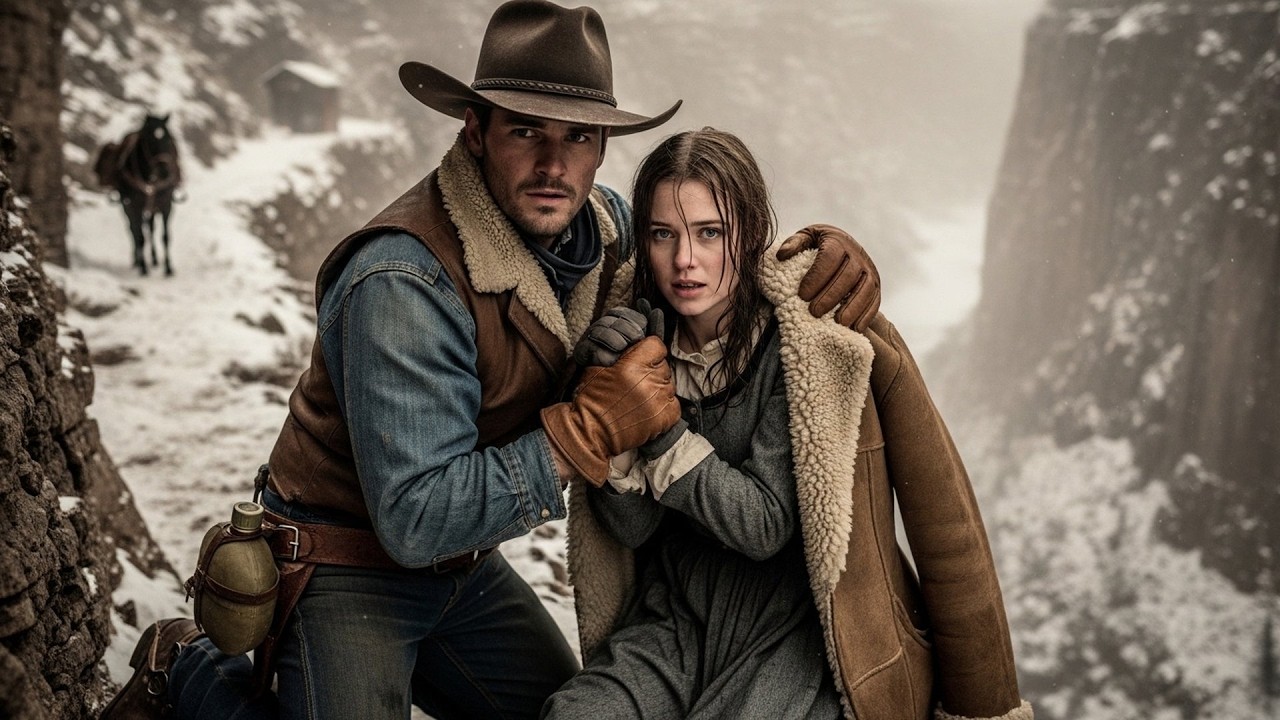 She Was Freezing in the Snowy Canyon, The Cowboy Climbed Down and Said 