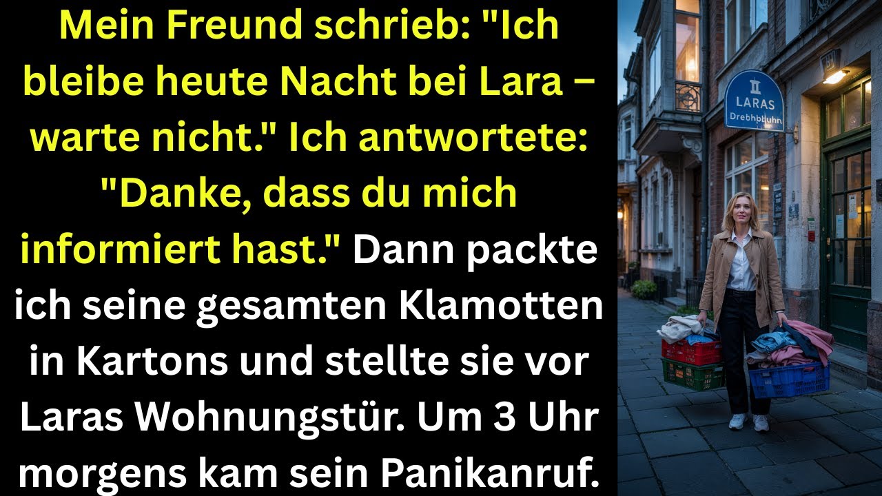 Mein Freund schrieb: ›Ich übernachte heute bei Lara – wart nicht auf mich‹. Meine Antwort…