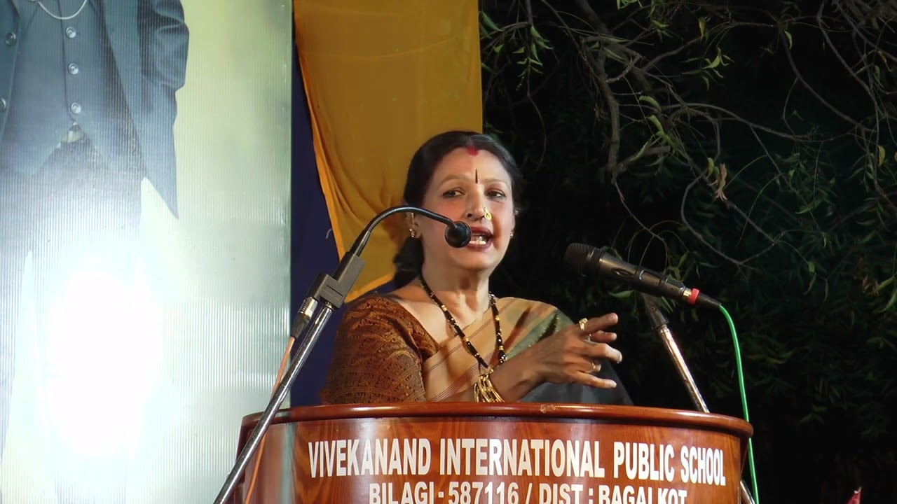 Sandhya Shenoy speech during celebration of Founder's day - Shri. M. N. Patil, SVVS, Bilagi