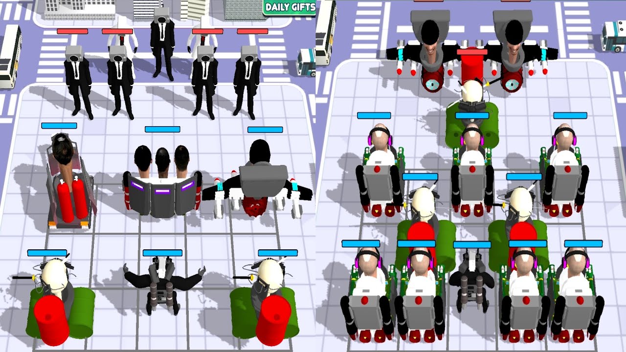 Merge War Monster Fight : Head Toilet Monster Battle, Skibidi Toilet Vs Titan Cameraman