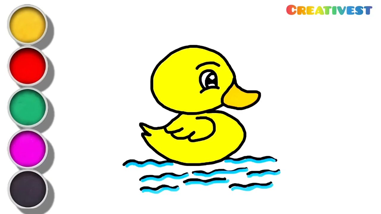 How To Draw Duck Drawing And Coloring For Kids And Toddlers 