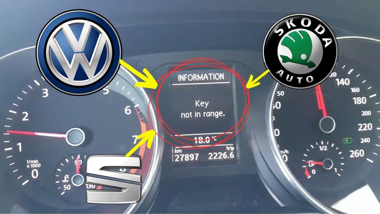 Предупреждение «Ключ вне зоны действия» в Volkswagen