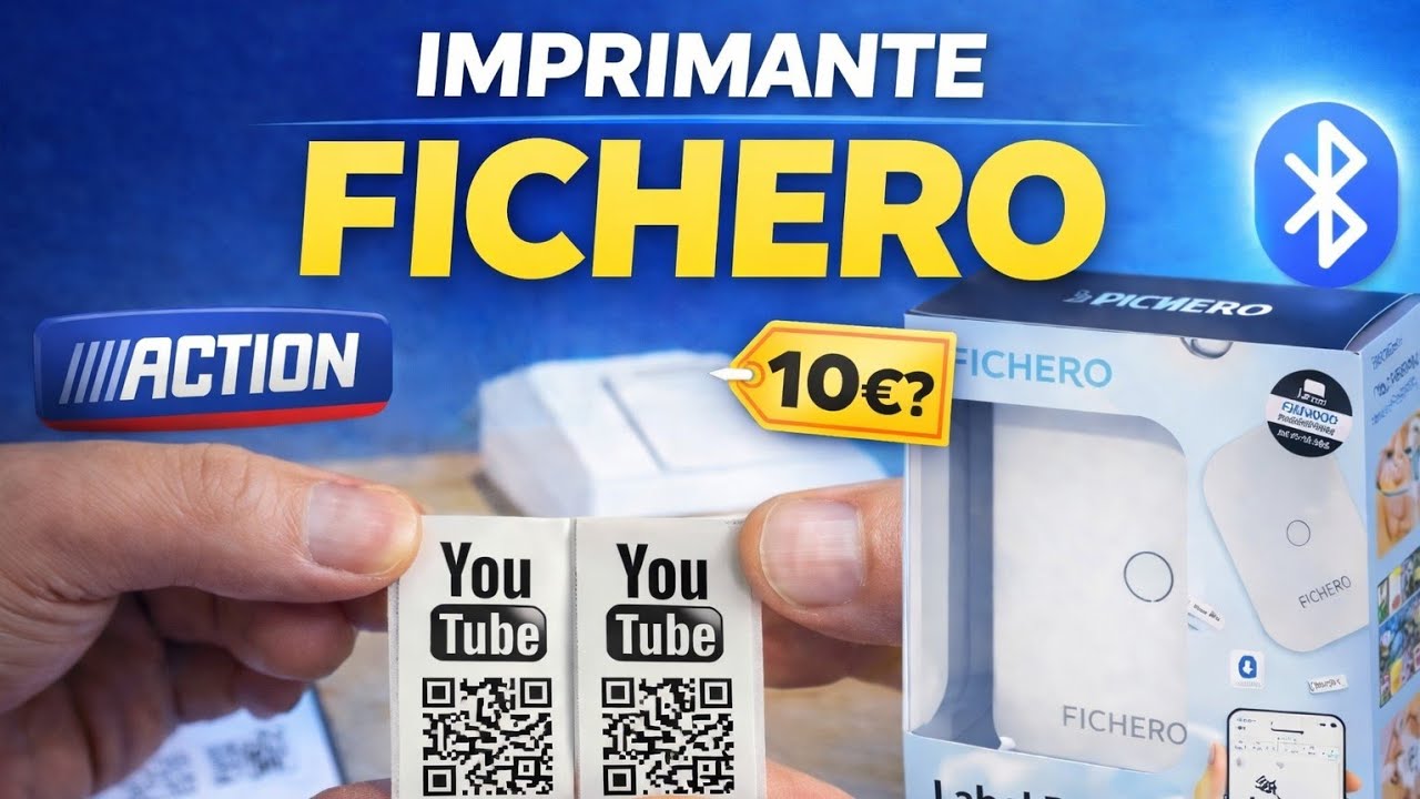 Imprimante étiquette fichero Action (QR code, texte, image)