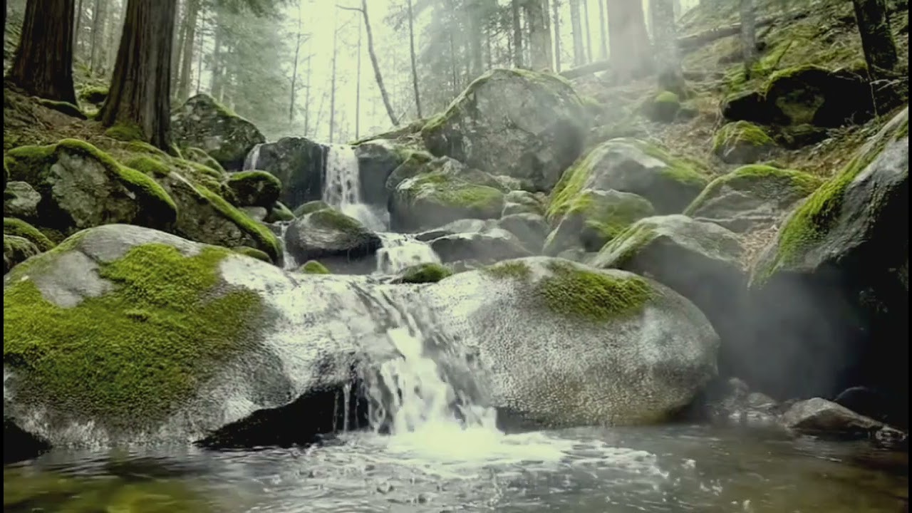 Small Forest Waterfall ASMR 💧 Cool Fresh Ambience for Sleep, Study & Relaxation