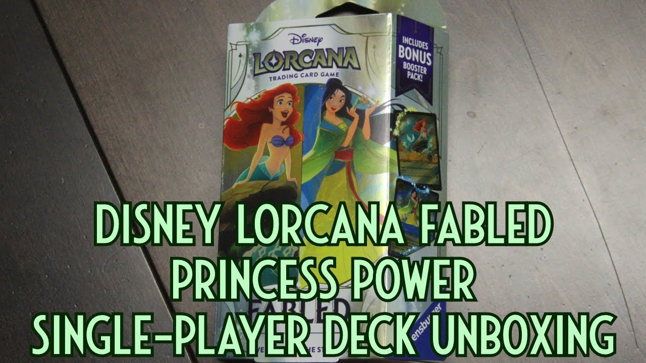 Распаковка колоды Disney Lorcana Fabled Princess Power для одиночной игры