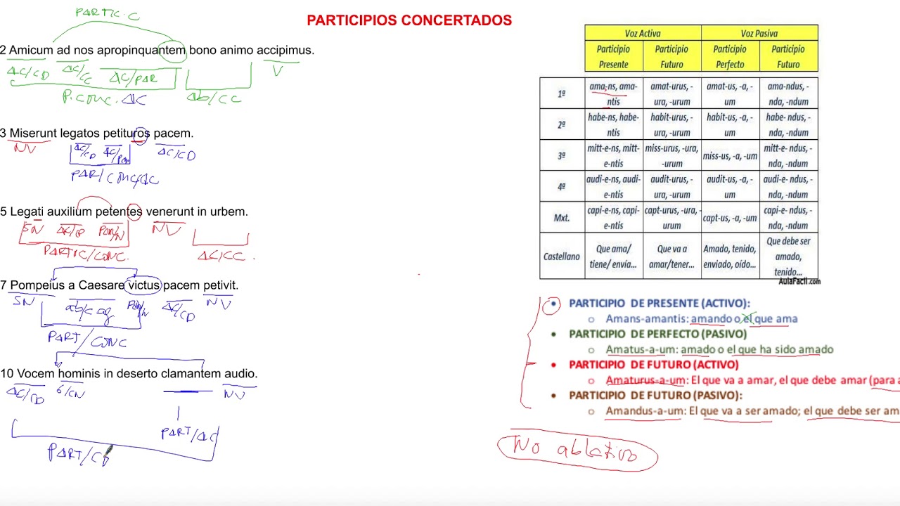 PARTICIPIOS EN LATÍN