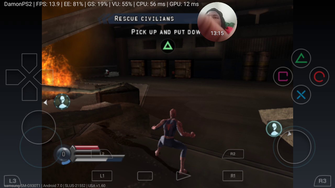 PS2 EMULATOR DAMONPS2PRO FREE ALL ADNROID DEVICES SPIDERMAN 3 GALAXY S7 SNAPDRAGON