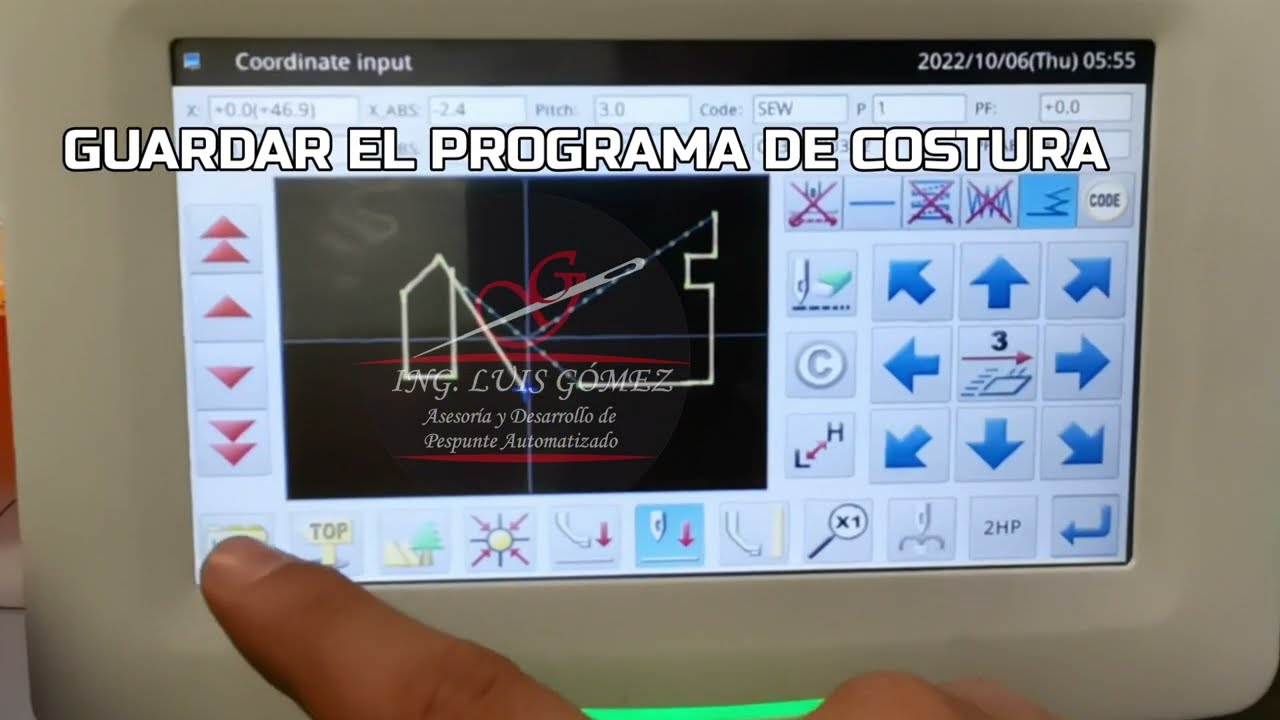 Crear un programa directamente en el panel DAHAO para maquinas de costura automática