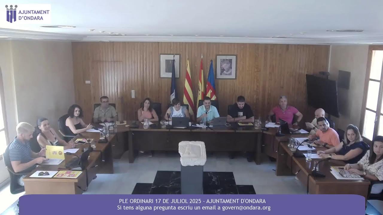PLE ORDINARI 17 DE JULIOL DE 2025 - AJUNTAMENT D'ONDARA
