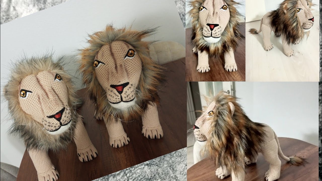 Amigurimi Aslan /37cm/ Yele,Kulak,Bıyık Yapımı!! (5.Bölüm)FİNAL#amigurumitarif #örgü #keşfet