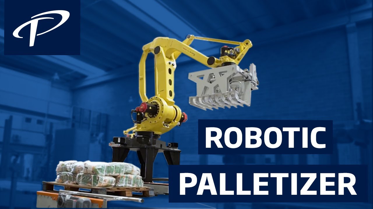 Automatic Robot Palletizer With Stretch Wrapper | Patent-Pending (RPW Series)