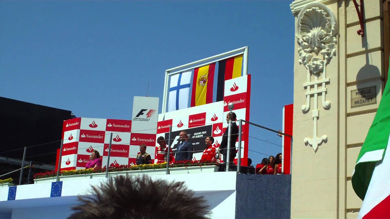 Podium in Valencia. 2012 European F1 GP