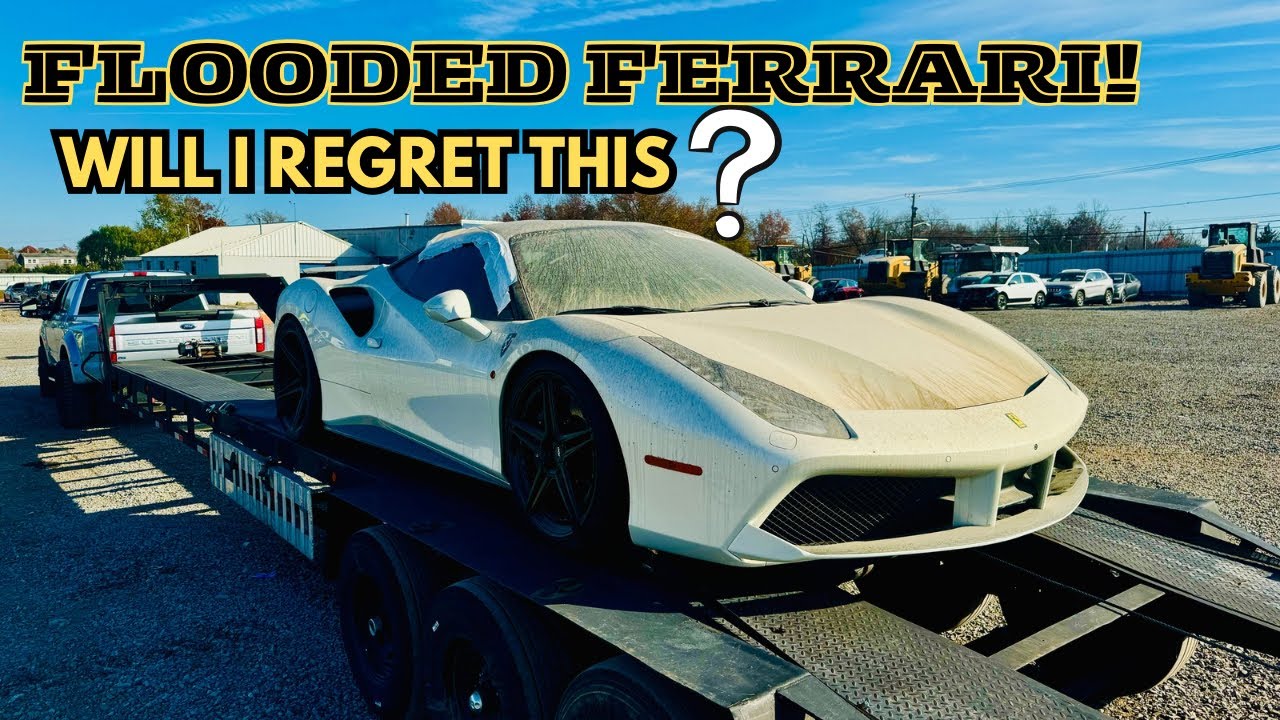 Buying A Hurricane FLOODED Super Car At AUCTION! Ferrari 488 Rebuild! Part 1