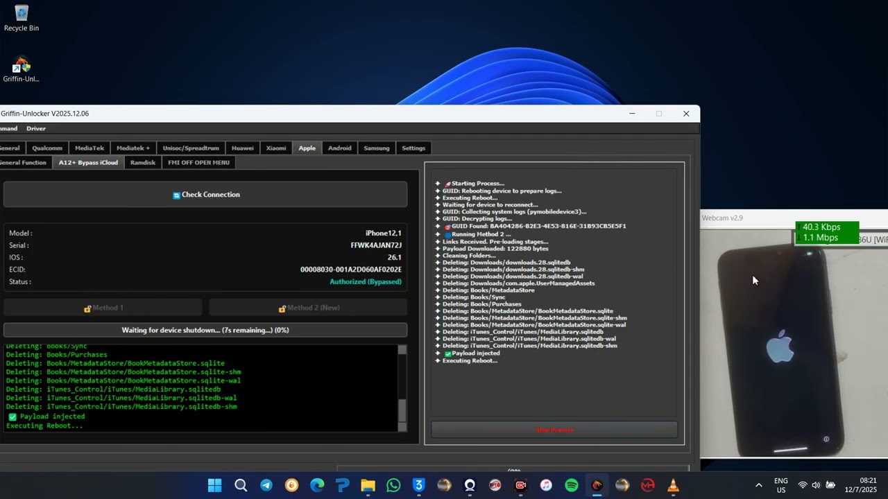 IPHONE 11 HELLO BYPASS USING GRIFFIN-UNLOCKER .