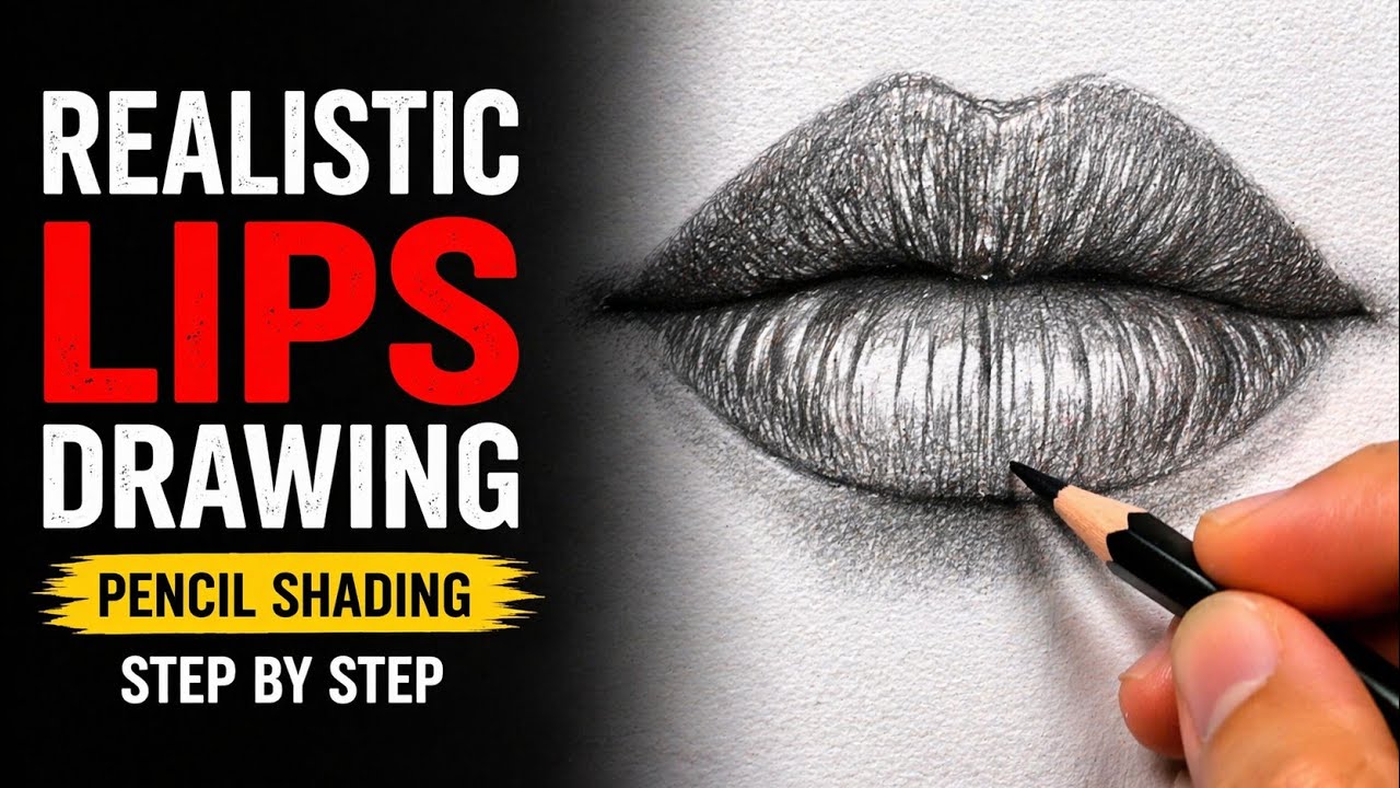 Realistic Lips Drawing  | Pencil Shading Step by Step | Easy for Beginners
