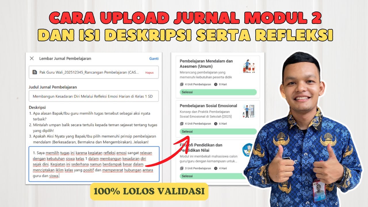 Cara Upload Jurnal Modul 2 dan Isi Deskripsi serta Refleksi Agar Lolos Validasi