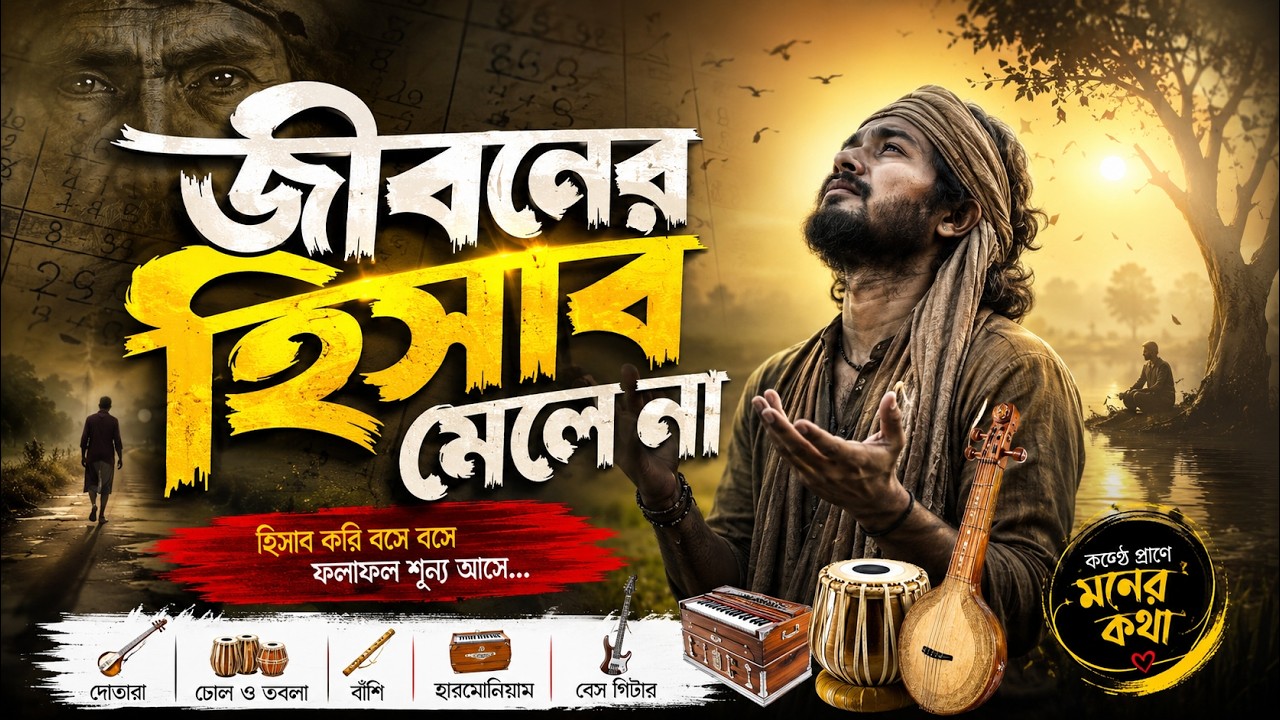 কলিজা কাঁপানো কষ্টের গান | জীবনের হিসাব মেলে না 😭 | নতুন বাউল গান | New Bangla Sad Folk Song 2026