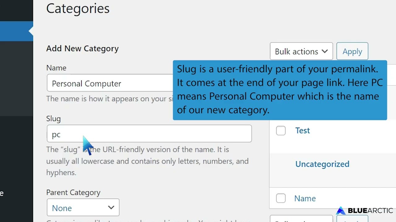 How to Add a New Category in WordPress   BLUE ARCTIC
