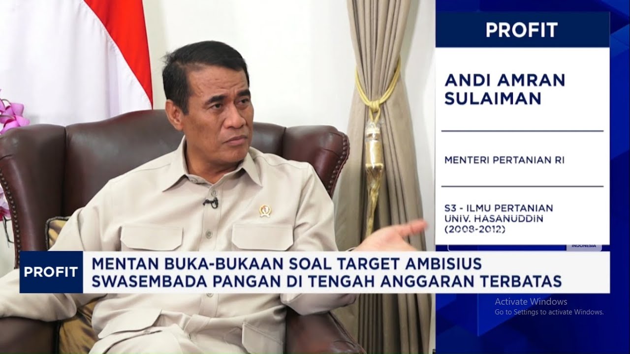 Mentan Amran Ungkap Efek Pemangkasan Anggaran ke Target Swasembada