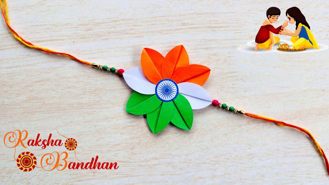 DIY Indian Tricolor Rakhi // easy rakhi making ideas for Competition // handmade rakhi easy