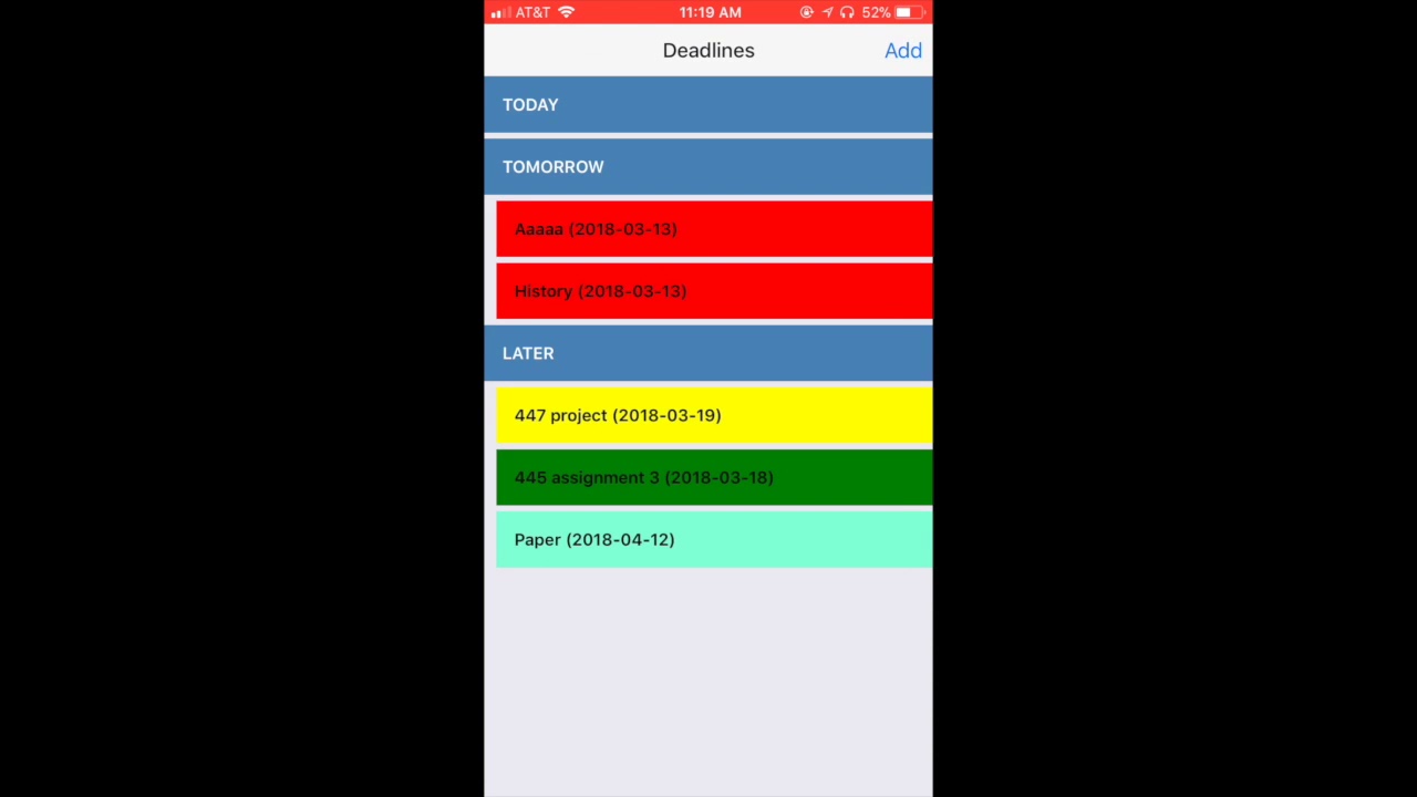 Deadline Tracker Demo