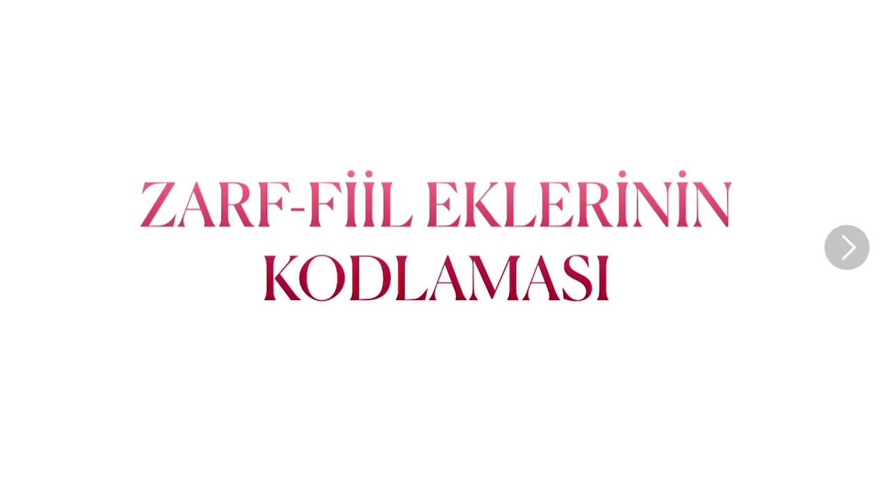 Zarf-fiil eklerinin kodlaması