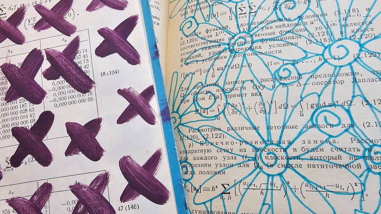 Mark making on book pages
