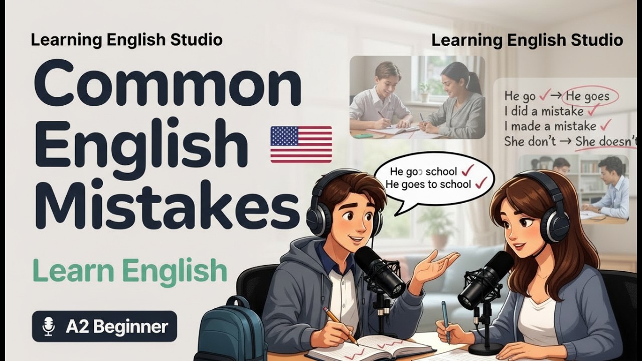 Most common English mistakes beginners make | English Practice |  learn English podcast