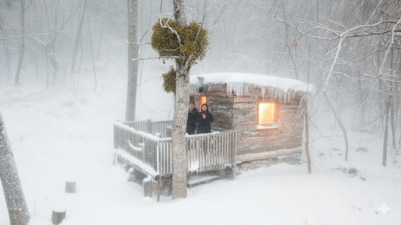 Trapped in a Deadly -50°C Snowstorm | Alone in an Abandoned Hunter’s Log Cabin