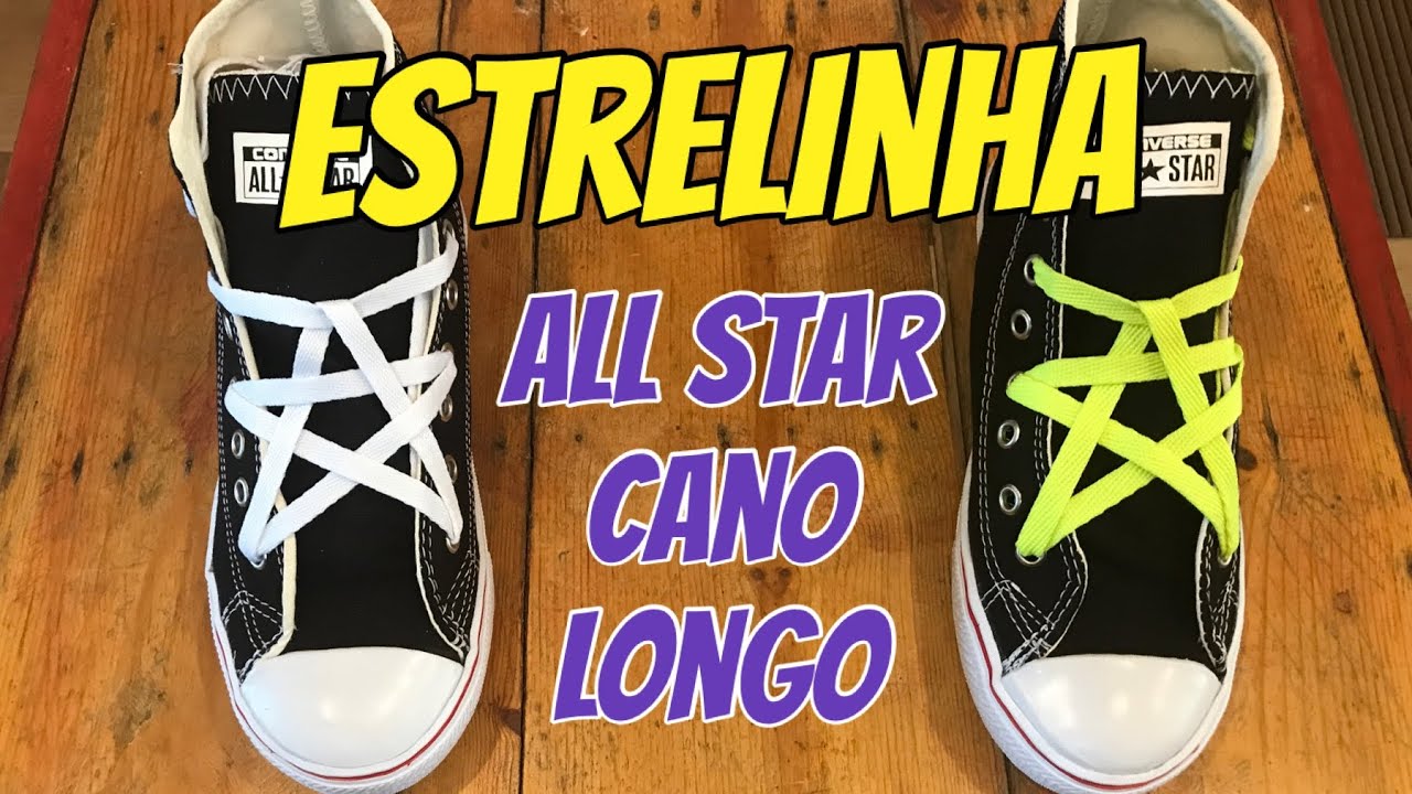Amarração de cadarço estilo ESTRELA - Tutorial para All Star cano longo
