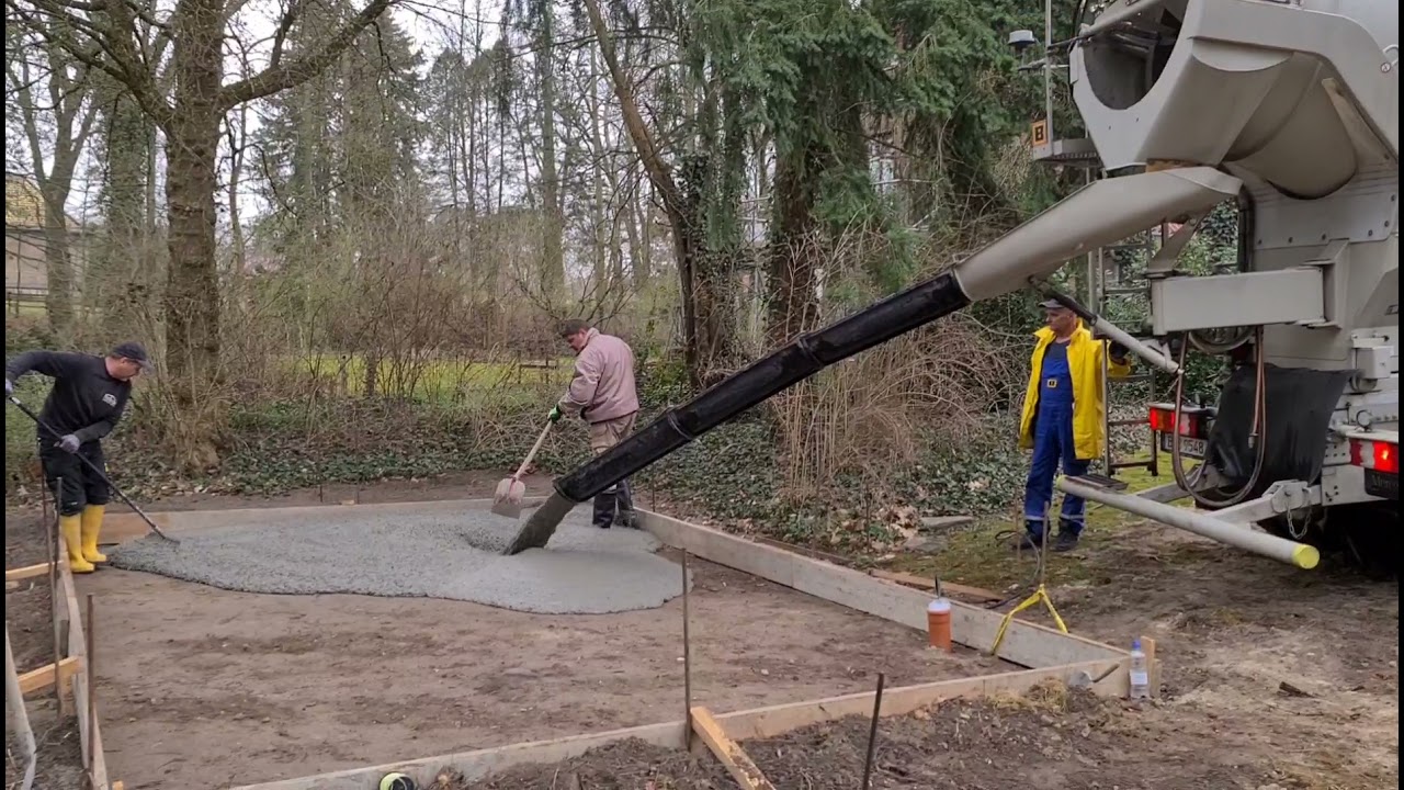 Bodenplatte für ein Gartenhaus