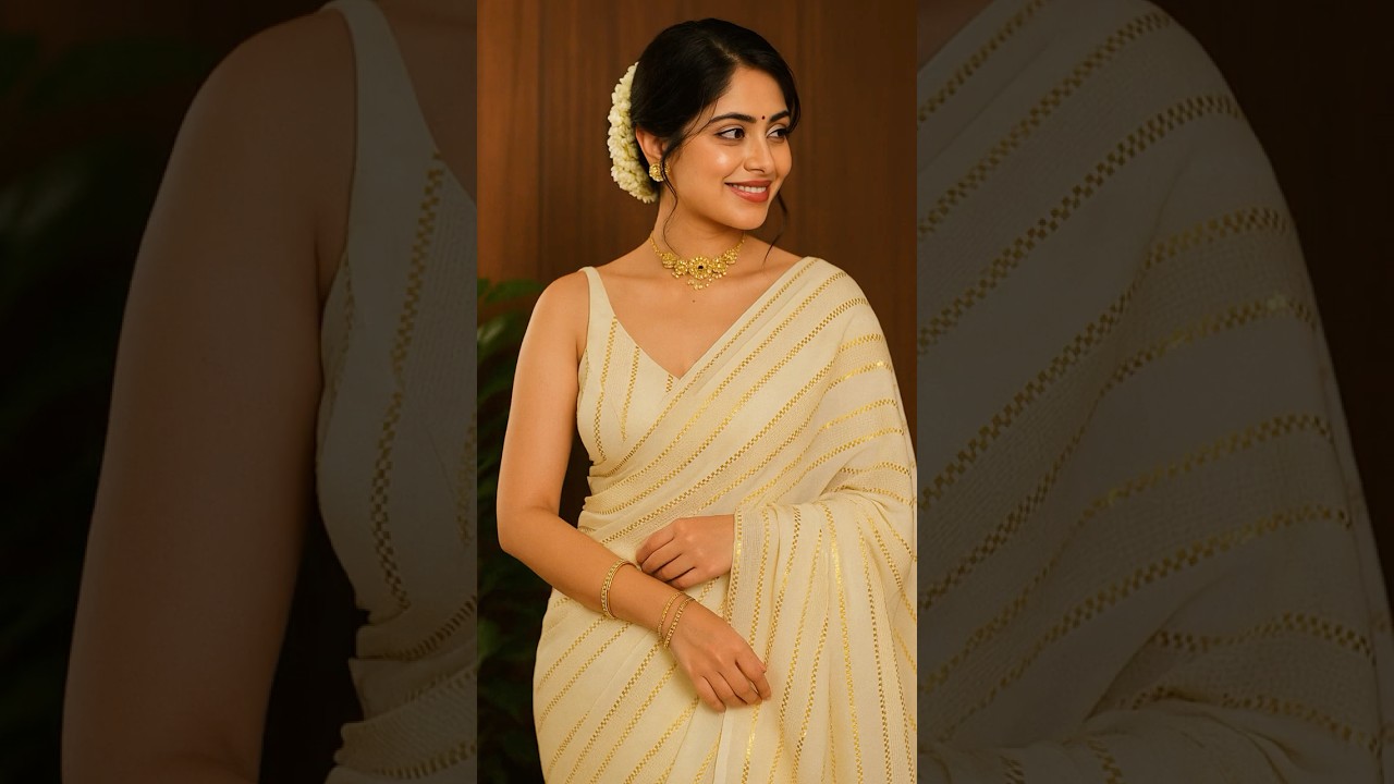 Onam Saree Collection 2025 | Kerala Traditional Saree Look | Onam Outfit Ideas for Women