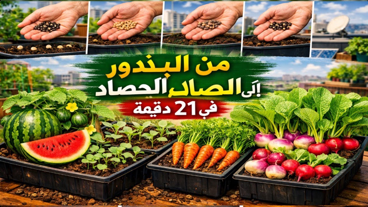 أقوى دليل لزراعة مارس 🍉🥕🥗 ( 4 محاصيل) ناجحة 100% فوق السطح 🌱 كورس مجاني لزراعة 💯