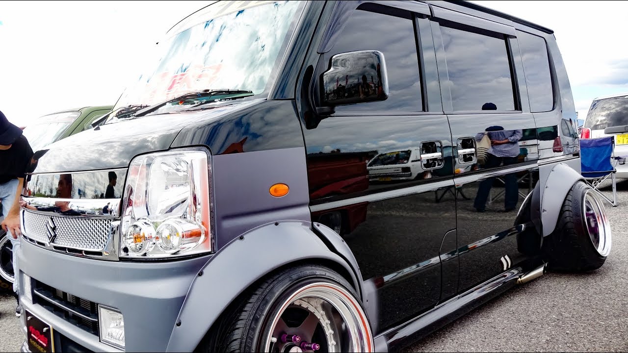 (4K)SUZUKI EVERY WAGON Modified スズキ エブリィワゴンカスタム オバフェン - スーパーカーニバル2018