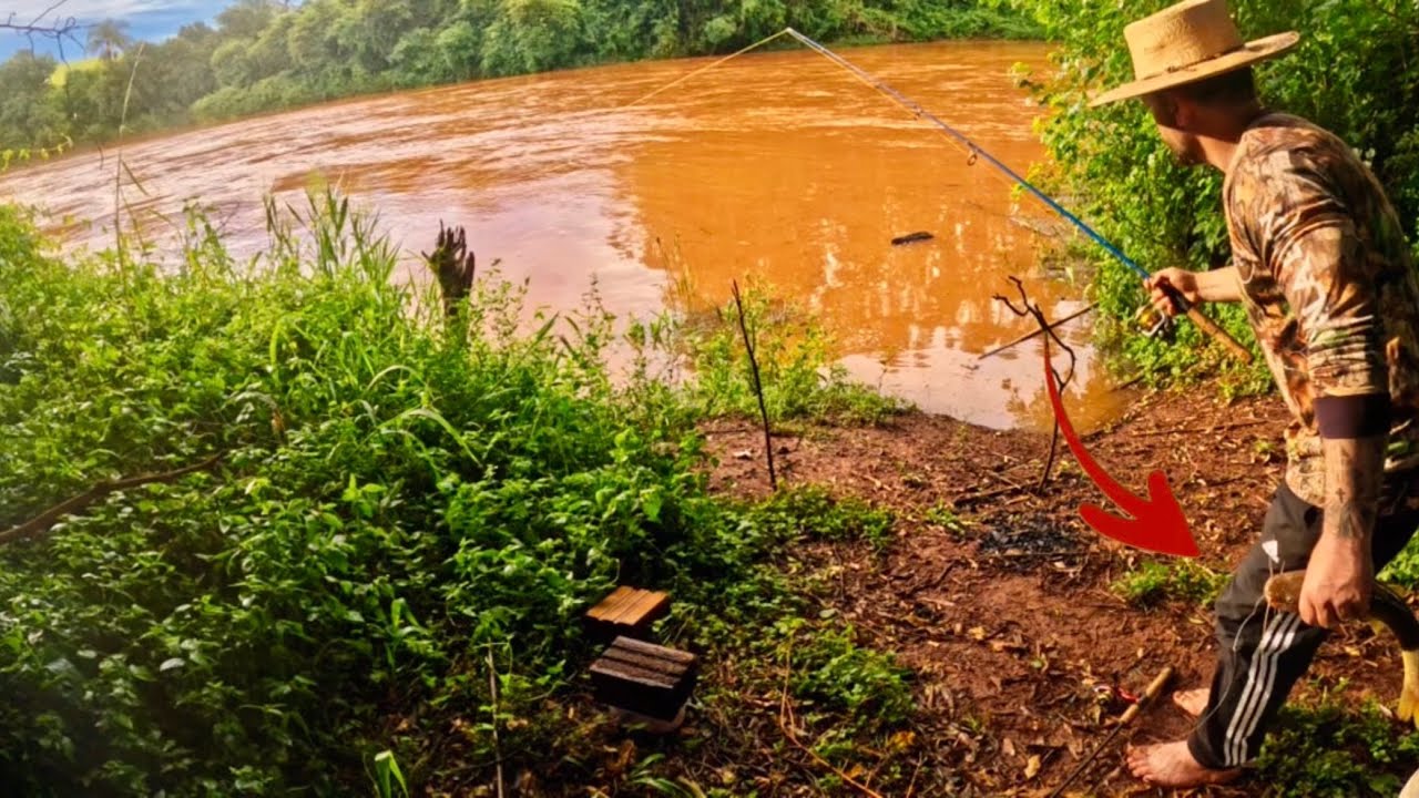pescaria raiz de  jundiá na tripa de galinha ,fritamos peixes 