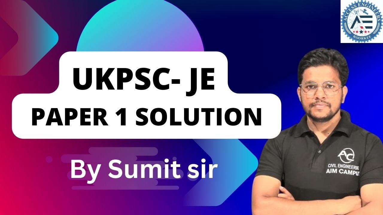 UKPSC JE PAPER 1 SOLUTION #AIMCAMPUSOFFICIAL #ukpscje2023 #ukpscjePAPPER1