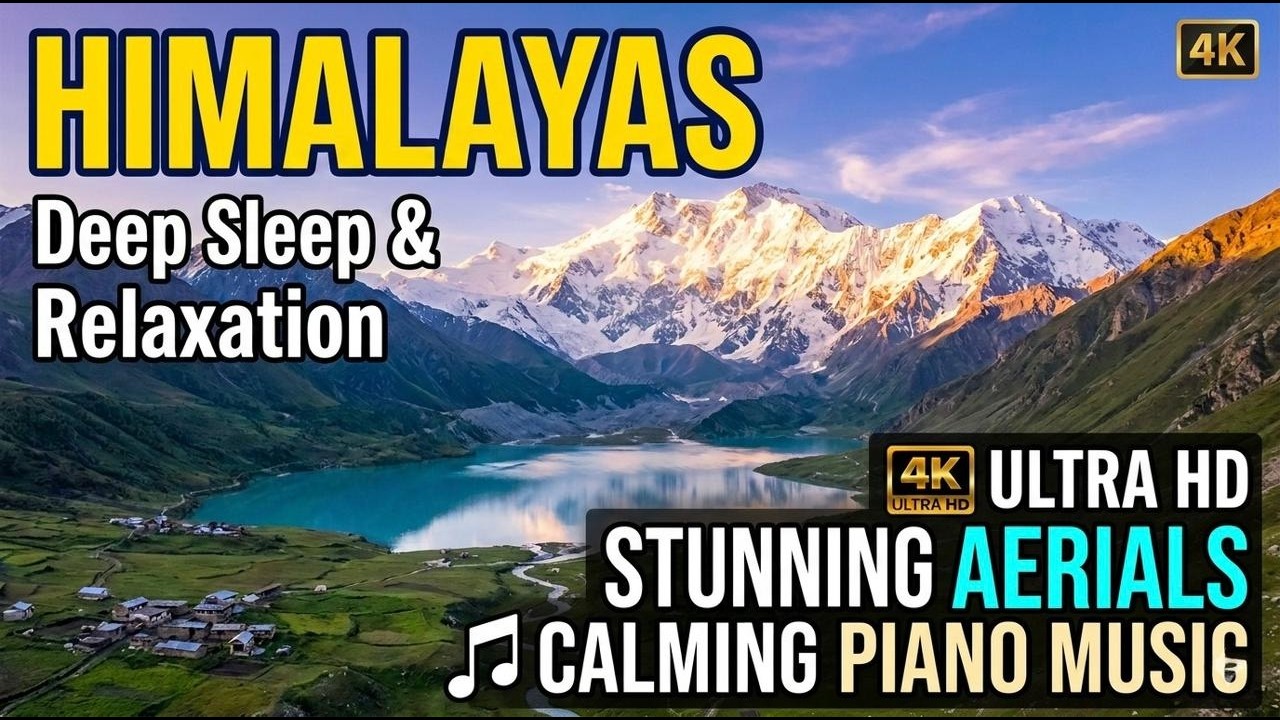 The Himalayas: 4K Ultra HD Nature & Deep Healing Piano Music for Sleep Meditation, Yoga, 4K