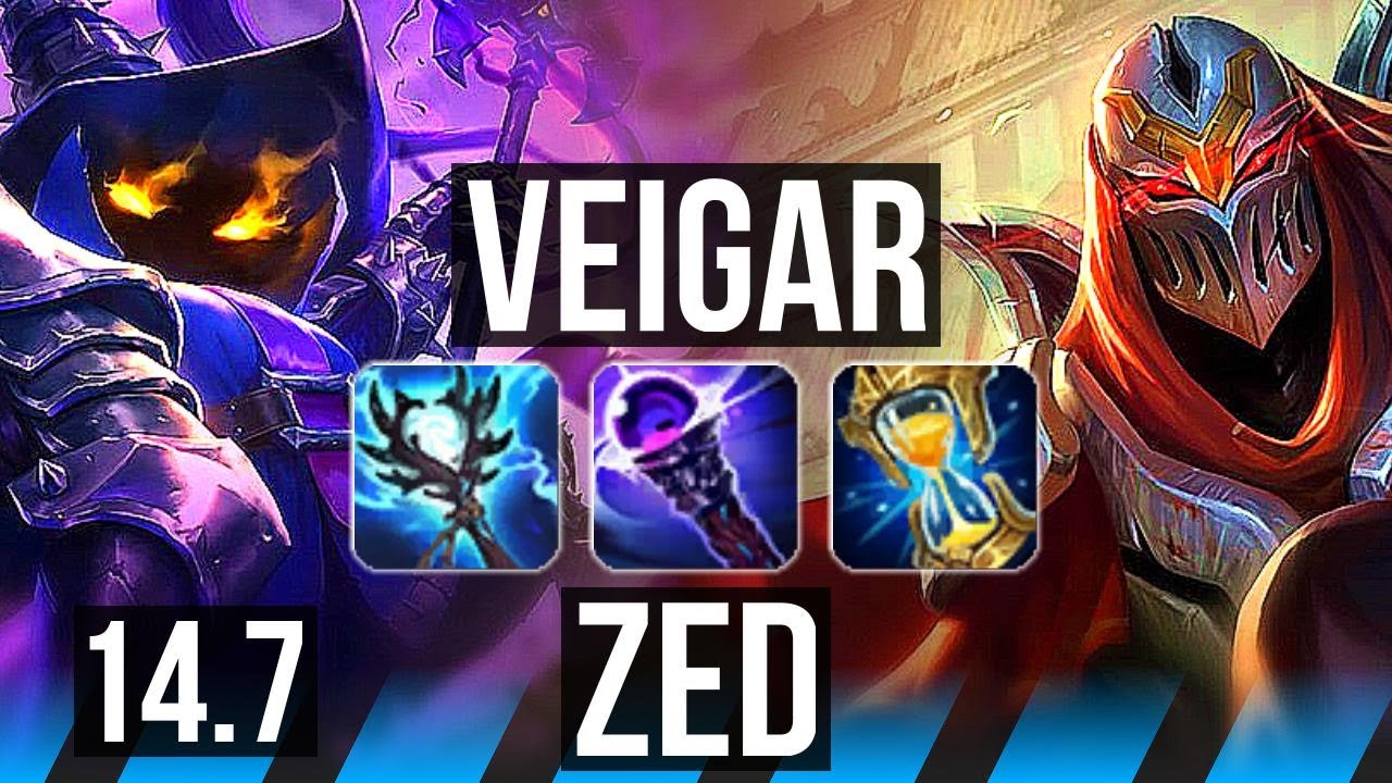 VEIGAR vs ZED (MID) | 7 solo kills, Legendary, 500+ games, 19/4/2 | BR Diamond | 14.7
