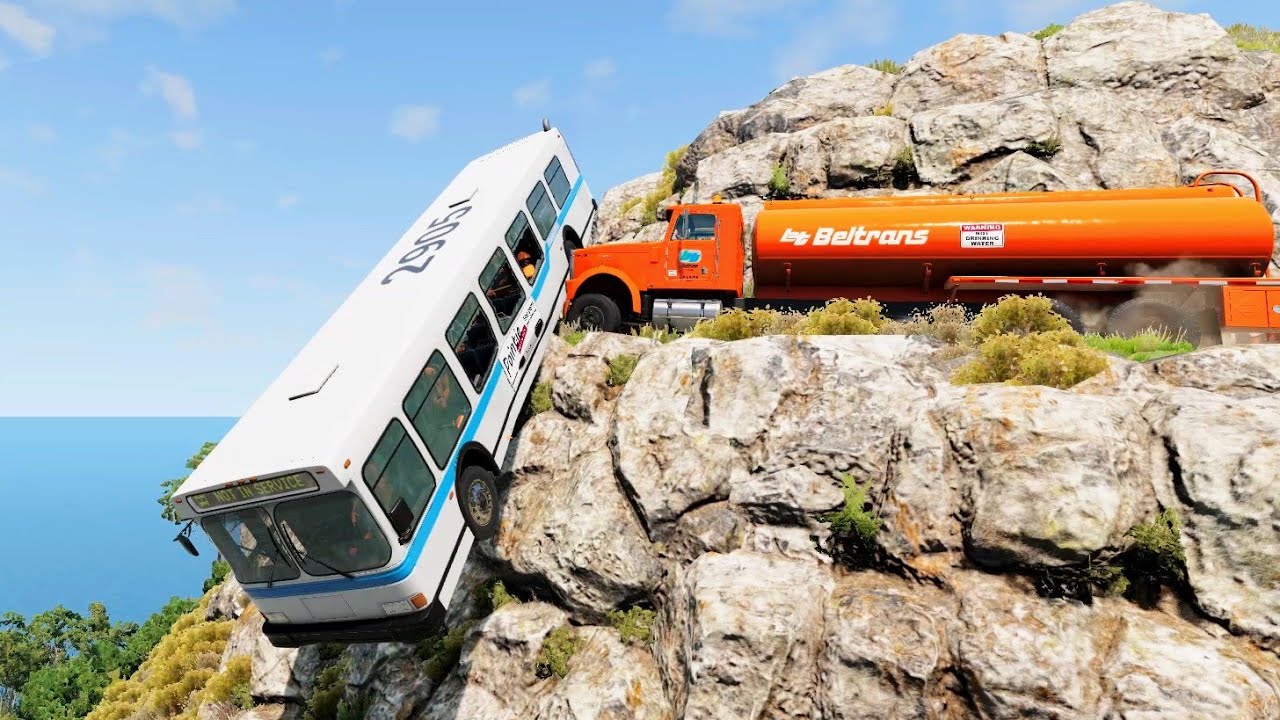 Cars vs Clif Drops #7 [BeamNG Drive] High speed Car Crashe