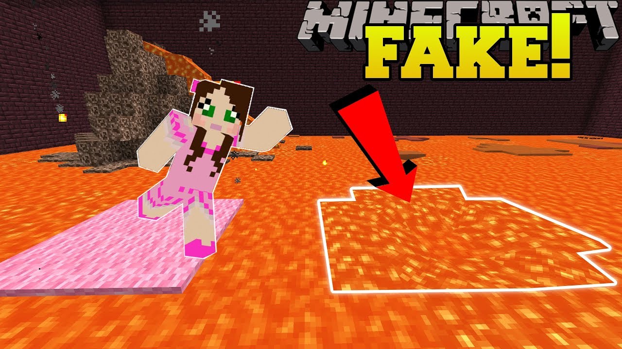 Minecraft: THIS LAVA IS FAKE!!! - Find The Button - Custom Map