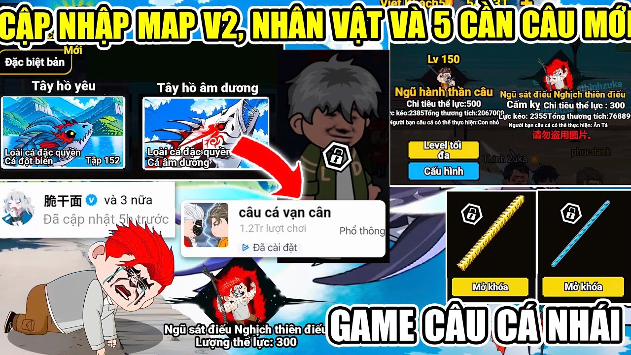 PHÁT HIỆN CẬP NHẬP MAP MỚI TÂY HỒ V2 NHẬN ÂN TÁ VÀ CHIÊU THỨC NGŨ SÁT ĐIẾU MẠNH NHẤT CÂU CÁ VẠN CÂN