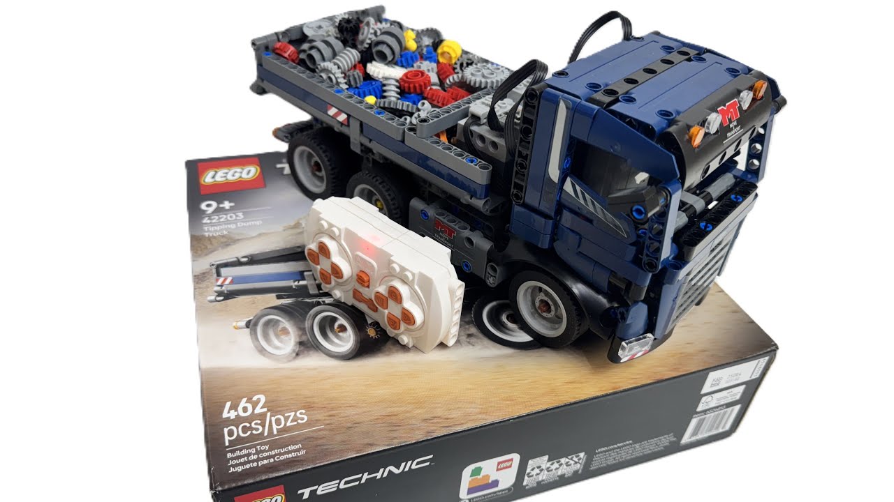 How to Build and Motorize LEGO Technic 42203 Tipping Dump Truck & Lifting Bed Full RC Mod MOC (4K)