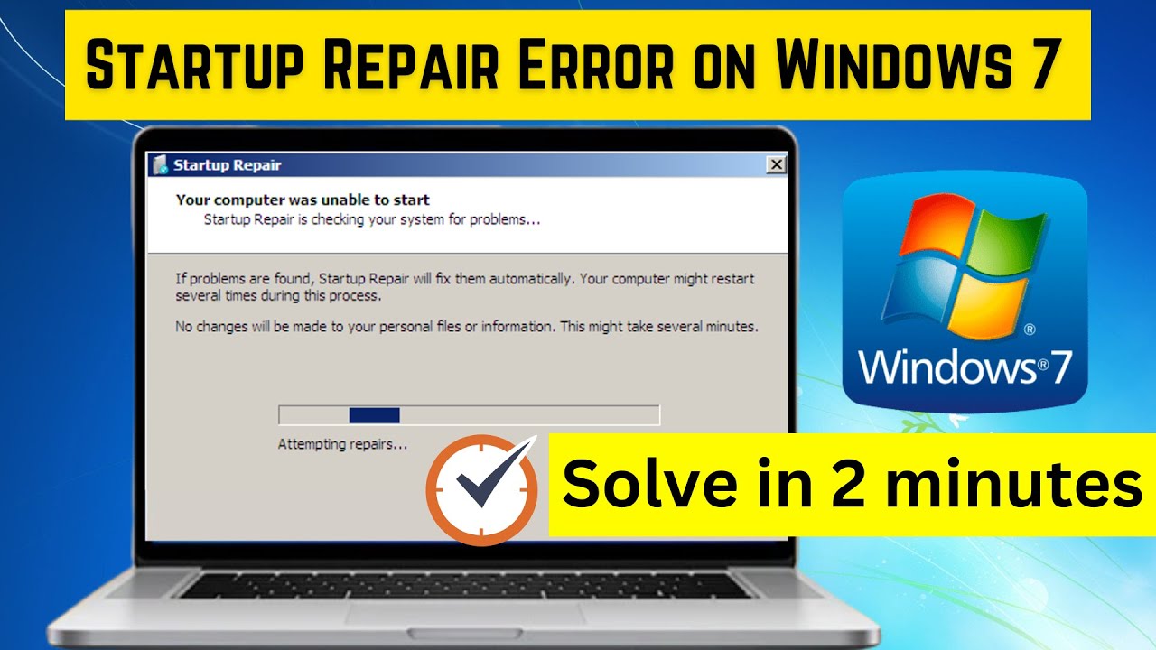 Ошибка восстановления при запуске в Windows 7 | Решить