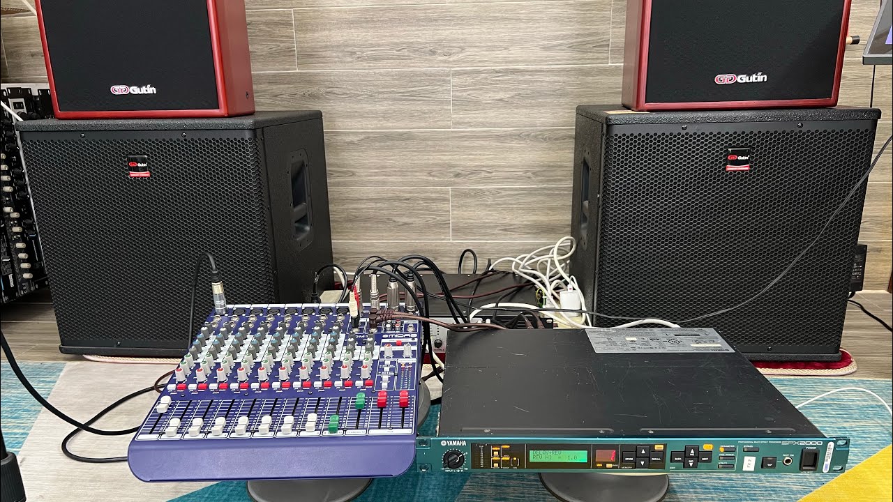 Efects rời yamaha spx 2000 ghép mixer Midas DM12 tiếng cực phê
